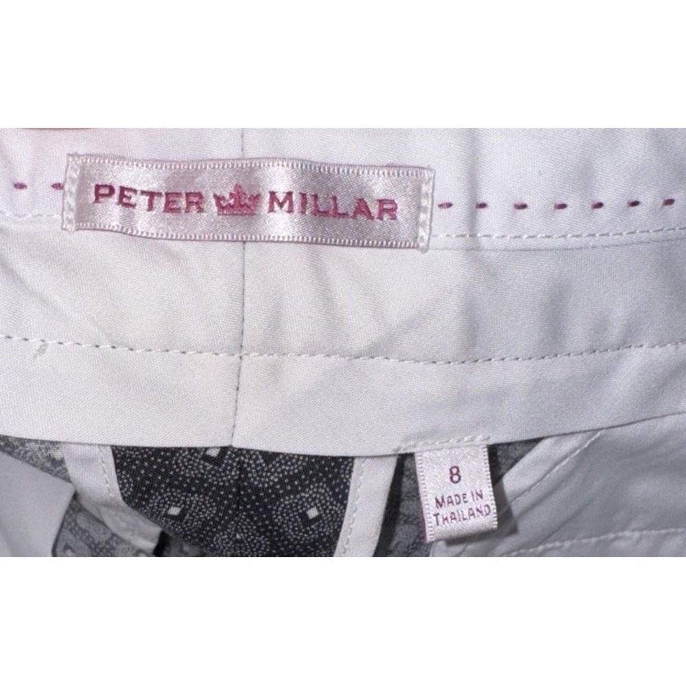 Peter Millar Wicking Golf Shorts Grayish Black Women Sz 8 Geometric Lightweight - Picture 4 of 5
